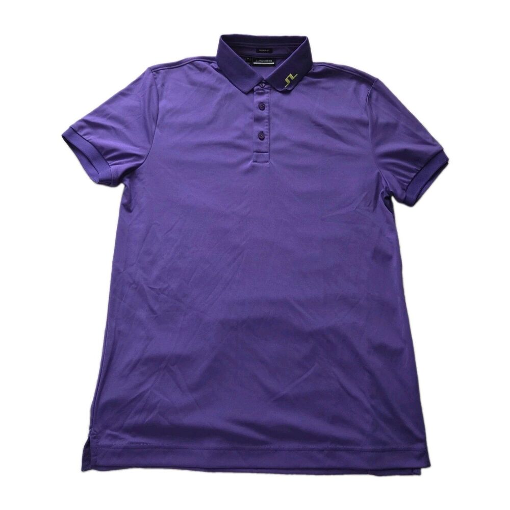 J Lindeberg Men's SHIRT POLO KV Regular Fit Golf Purple Sz M Medium NEW